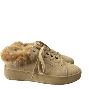 ☃️Steve Madden "Brenner" Tan Multi Fur Sneaker Size 8M